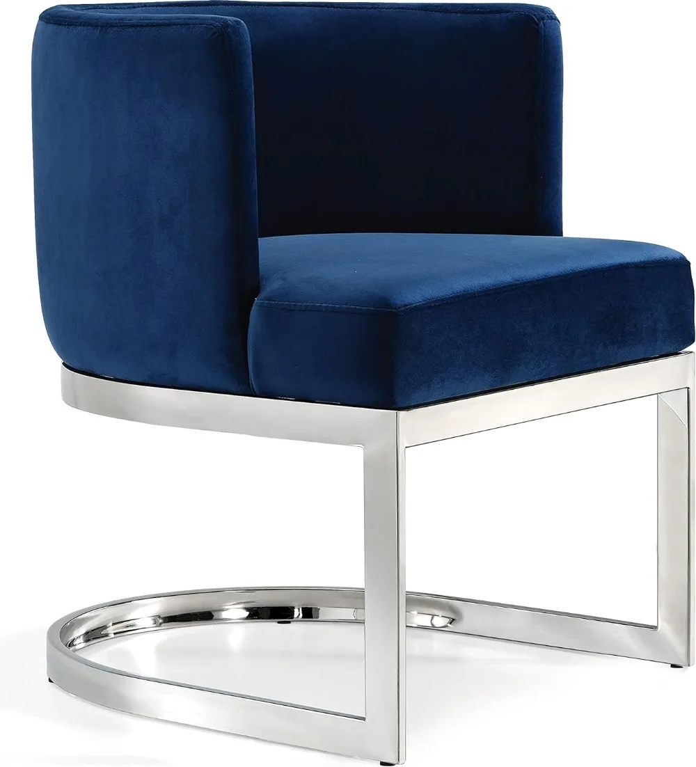 

Meridian Furniture Gianna Collection Modern | Contemporary Velvet Upholstered Dining Chair with Polished Chrome Metal Frame
