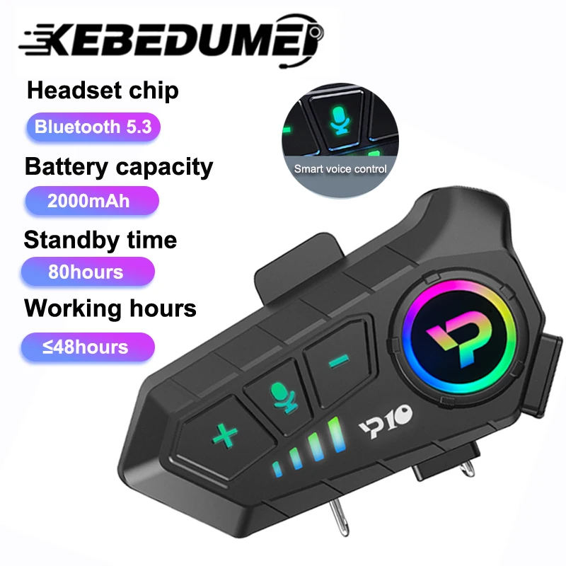 

Bluetooth Motorcycle Helmet Headset Wireless IPX6 Waterproof Noice Reduction Earphone Super Long Standby HandsFree Headphone