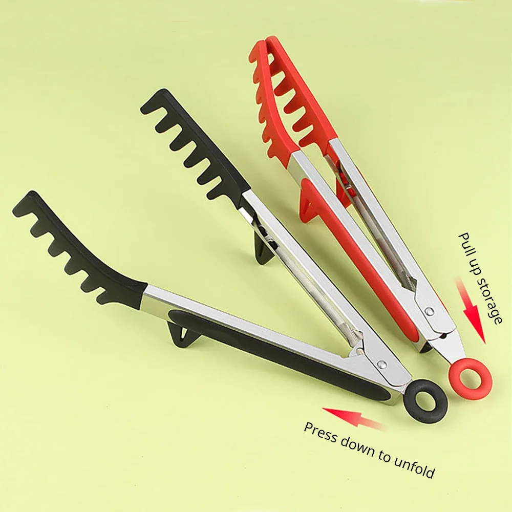 New Silicone Stainless Steel Spaghetti Clip with Silicone Noodle Holder for Household Kitchen Tools and Food Clips