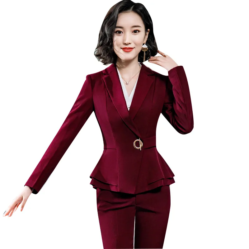 1882 Business Wear Suit Temperament Hotel Front Desk Work Clothes Suit Long Sleeve College Student Interview Wear Formal Wear