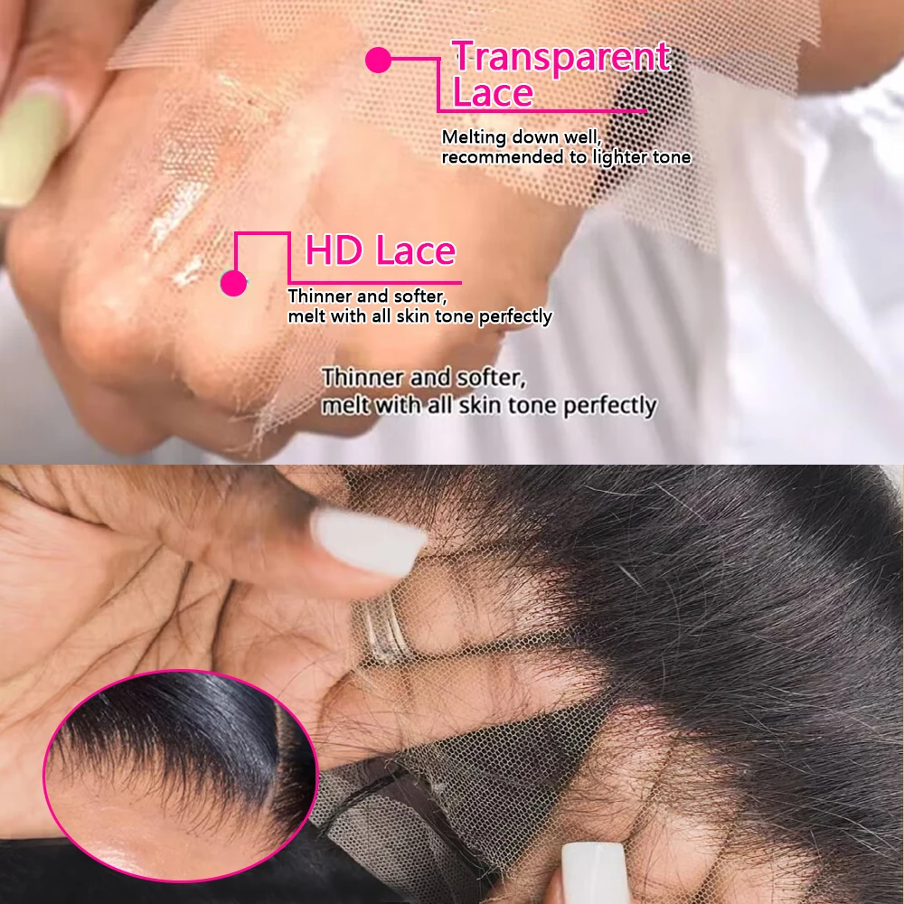 200% Brazilian 36 40 Inches Deep Wave 13x4 HD Transparent Human Hair Wig Glueless Curly Wave 13x6 Lace Frontal Wigs For Women