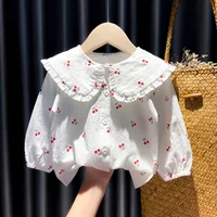 Spring Autumn New Baby's Girl Clothes Cherry Cardigan Shirt Coat for toddler Girl Baby Cloth Outfit wear Versatile Shirt blouse 3