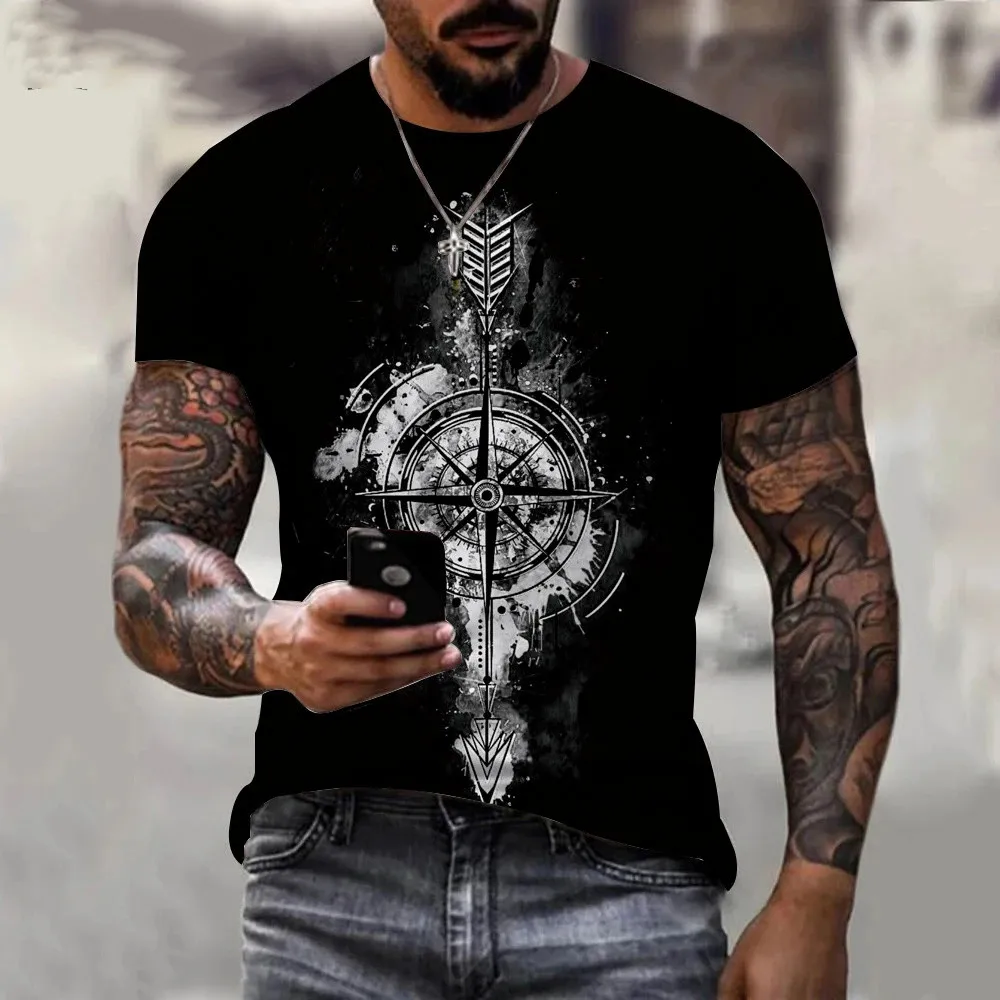 

New Black and White Summer Men's Top Casual Everyday Top Street Fashion T-Shirt Large Size Quick Dry Loose Short Sleeve 5xl
