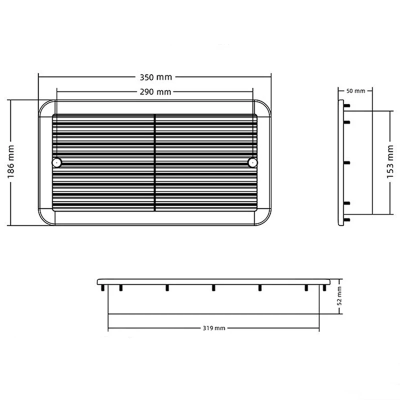 A74E-12V Caravan Ventilation Fan Air Vent Ventilation Cooling Exhaust Fan Waterproof RV Side Air RV Silent