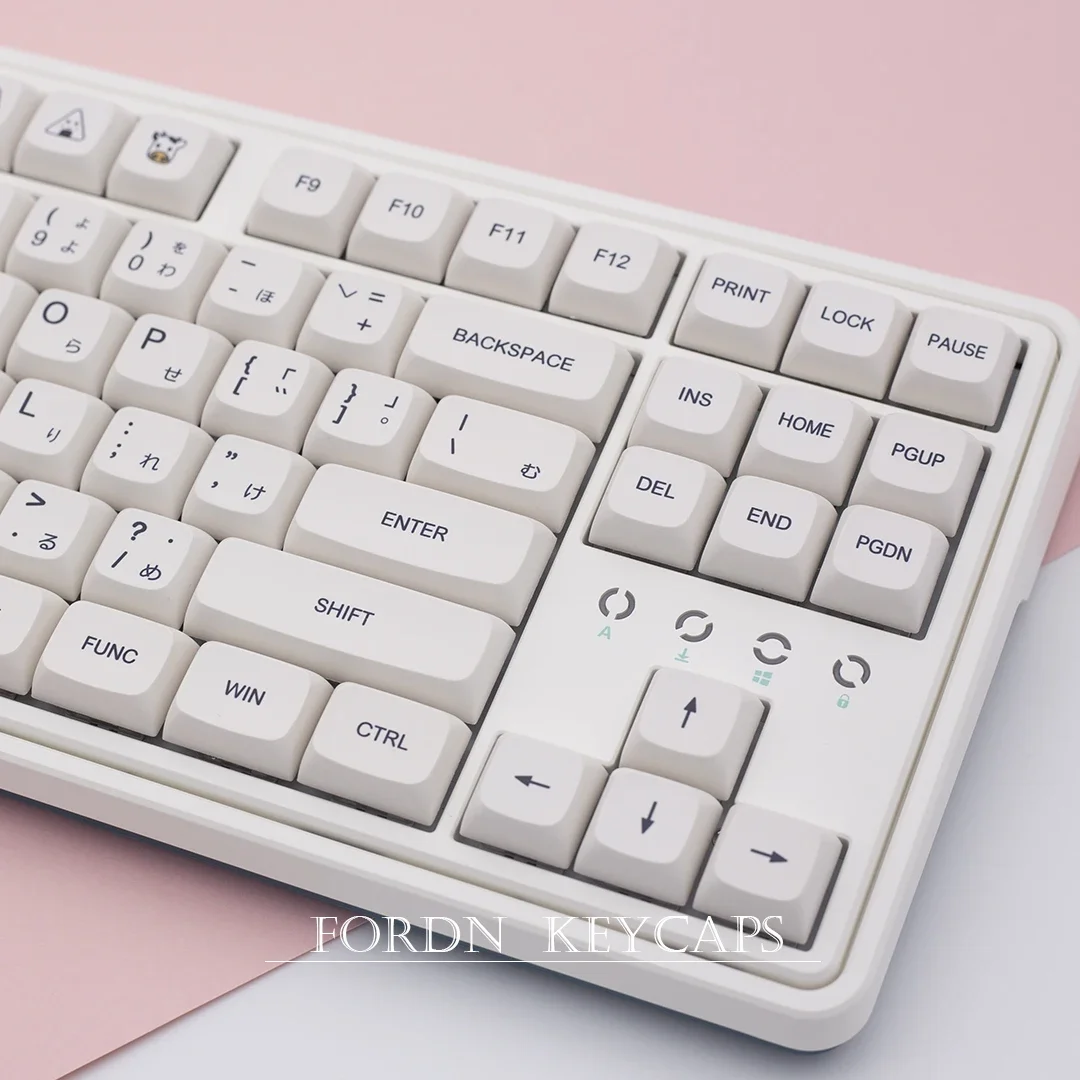 밀크 미니멀리스트 화이트 키캡, XDA 프로필 121 키, 더블 샷 한국 PBT 키캡, Cherry MX 기계식 키보드용