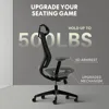 Big and Tall Office Chair Heavy Duty,4D Armrest Mesh Ergonomic Home Office Chair with High Back,Tilt Function, 360°Swivel Wheels 4