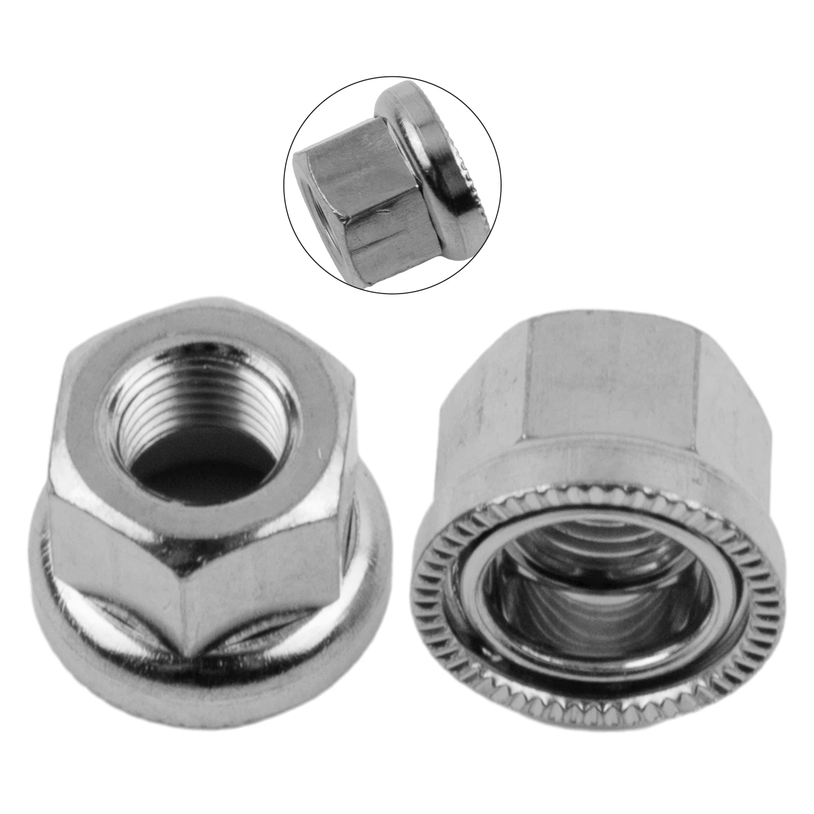 Description Picture 3 of item2pcs Bicycle  Hub Screw Nuts M9 M10 3/8 Dark Silver Front Rear Hub Screws Fixed Gear Bike Drum Axle Hubs Accessories