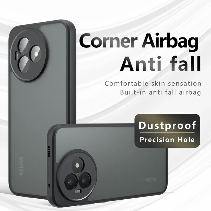 Shockproof Frosted Skin Feel Matte Case - Anti-fingerprint Transparent Cover