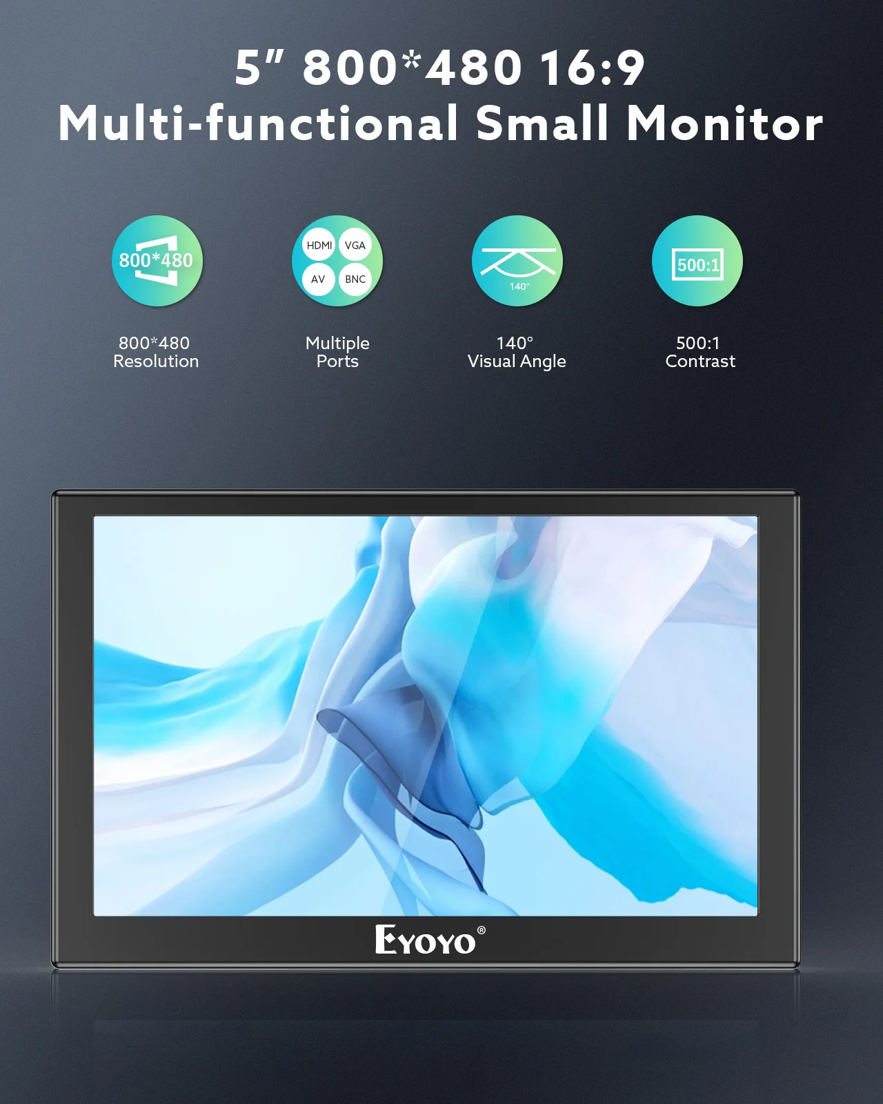 Eyoyo ̴  ޴ HDMI , VGA BNC Ʈ, IPS ȭ, Ȩ ,  ,  ڵ ĸ麸 ÷, 5 ġ