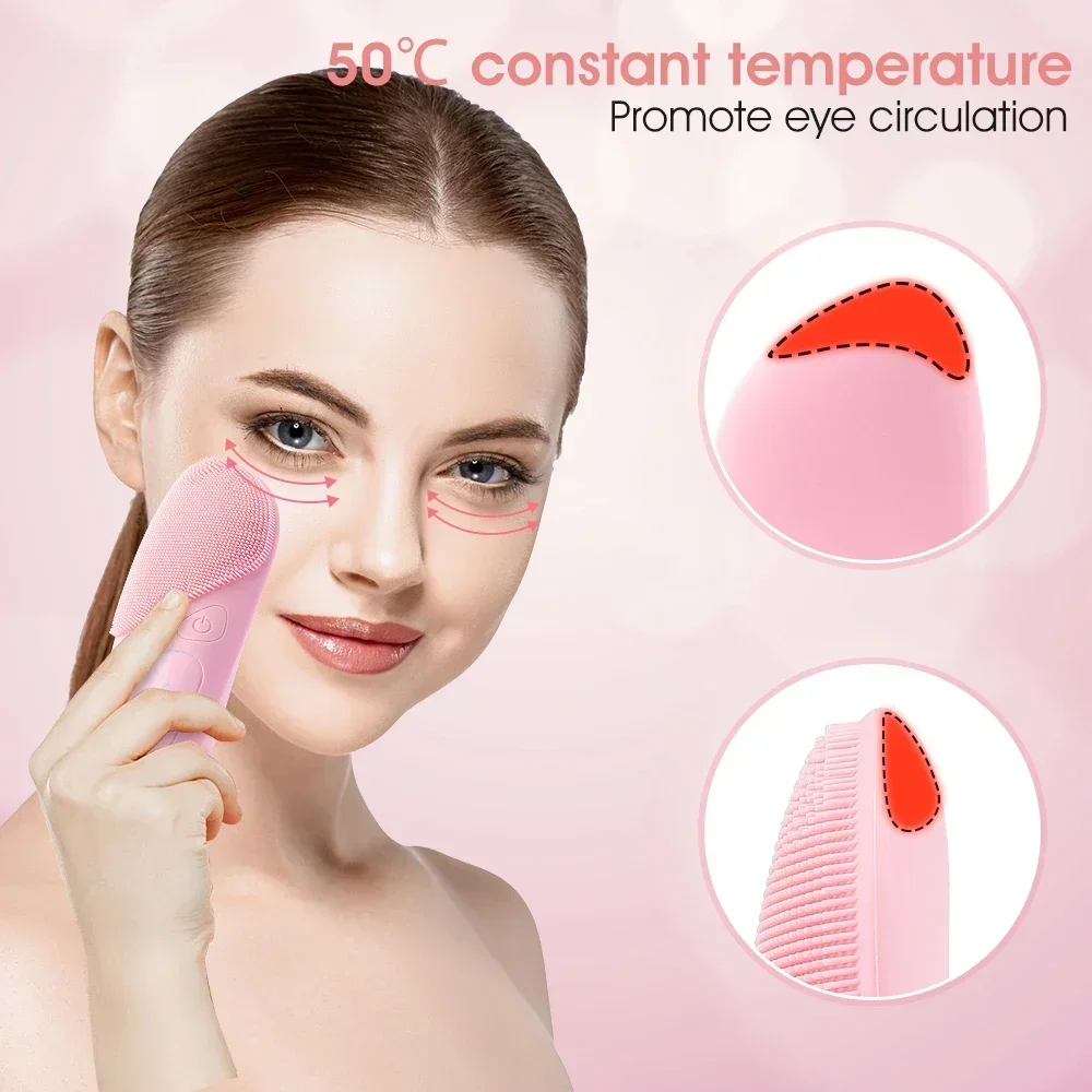 Silicone Electric Face Cleansing Brush Ultrasonic Washing Device facial cleanser