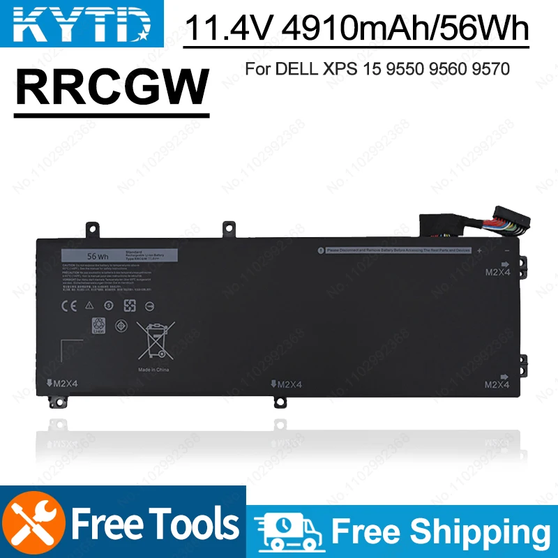 

Аккумулятор для ноутбука KYTD RRCGW для Dell XPS 15 9550 9560 9570 Precision 5510 5520 Inspiron 7591 7590 Series M7R96 H5H20