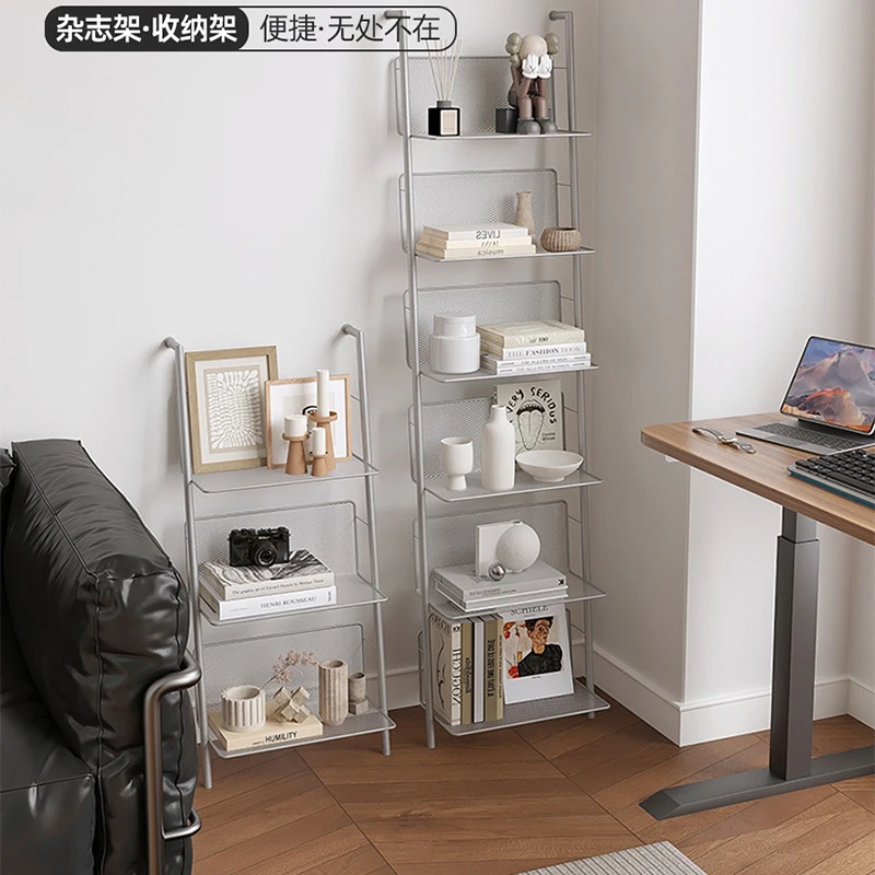 Modern Minimalist Magazine Rack Book Display Floor Standing Wall-Mounted Storage Shelf CD Organizer Furniture Estanterias FYMR