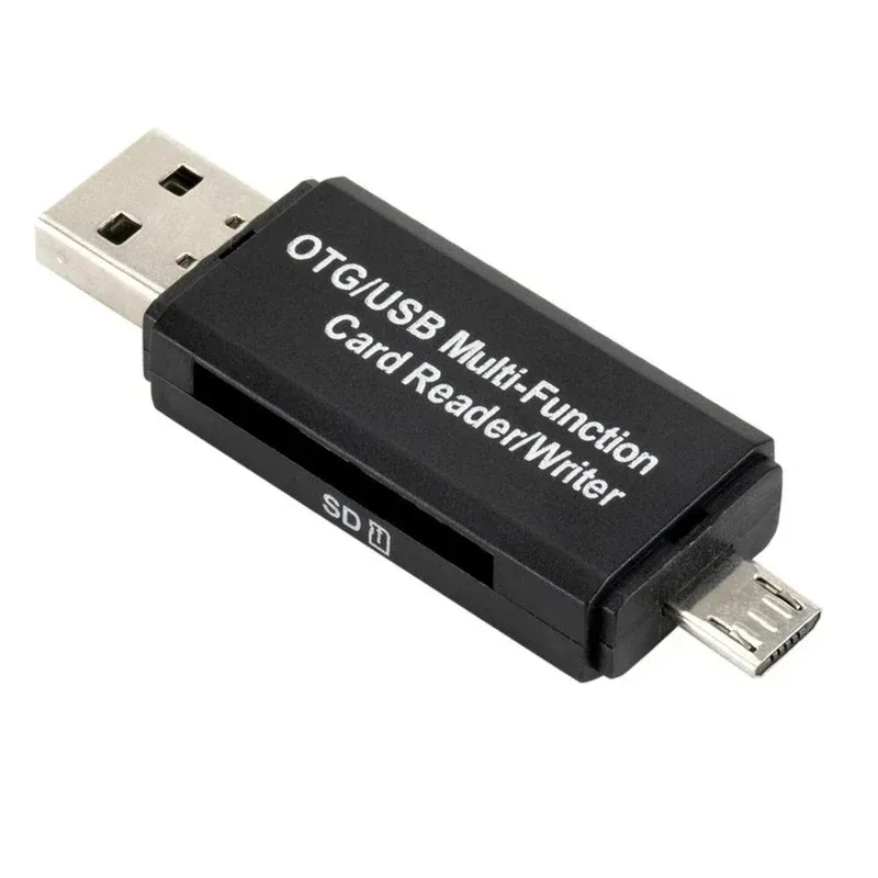 GRWIBEOU 2 in 1Card Reader OTG Micro SD USB 2.0 Card Reader 2.0 for USB Micro SD Adapter Flash Drive Smart Memory Card