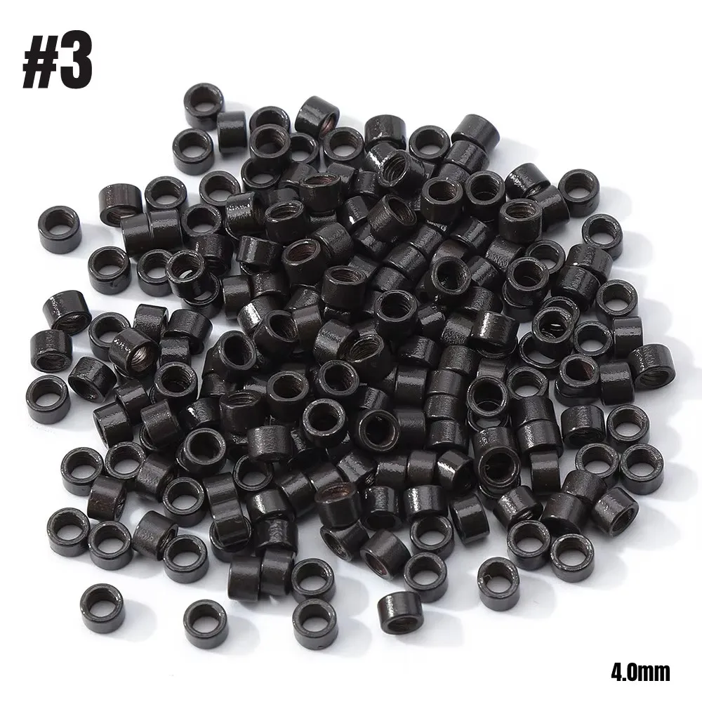1000개의 나사가 있는 마이크로 링 ? I-팁 헤어 익스텐션용 헤어 비즈 1개, 4.0mm 헤어 링크