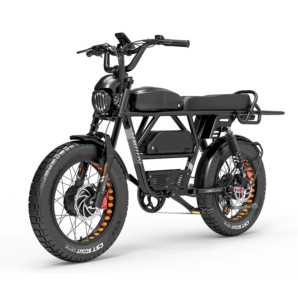 Lankeleisi 2024 Ultima E-Bike Dual Motor Dual Battery 2000W 45Ah Electric Dirt Bike X-Black Knight 20 Pollici 4.0 Fat Tire Bicycle