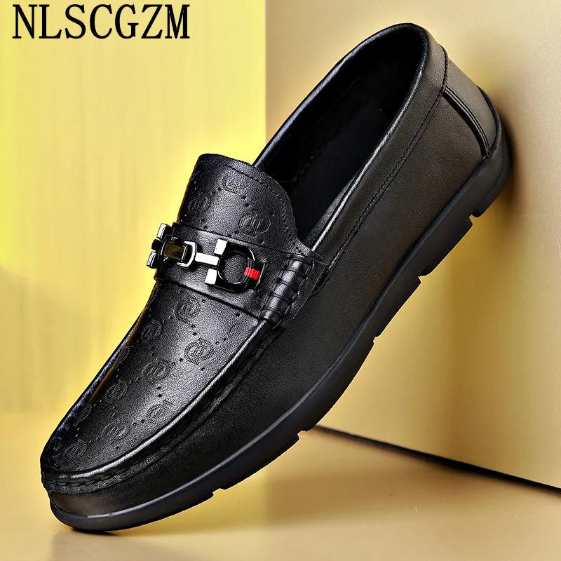 

Туфли мужские кожаные без застежки, дизайнерские кроссовки, итальянская модная офисная обувь, лоферы, 2024