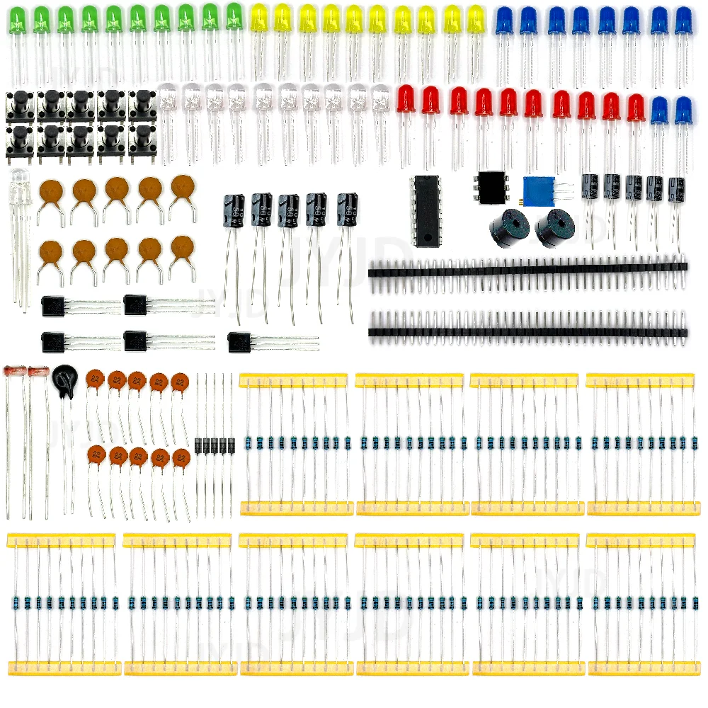 New Electronics Components Basic Starter Kit for Arduino UNO MEGA2560 Raspberry Pi with LED Buzzer Capacitor Resistor 1