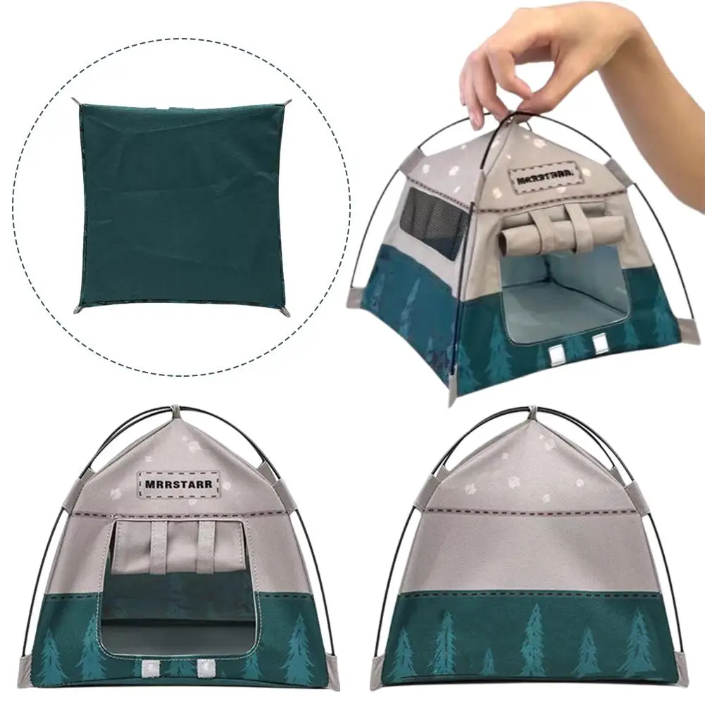 Miniature Dollhouse Camping Scene Model with Movable Dolls
