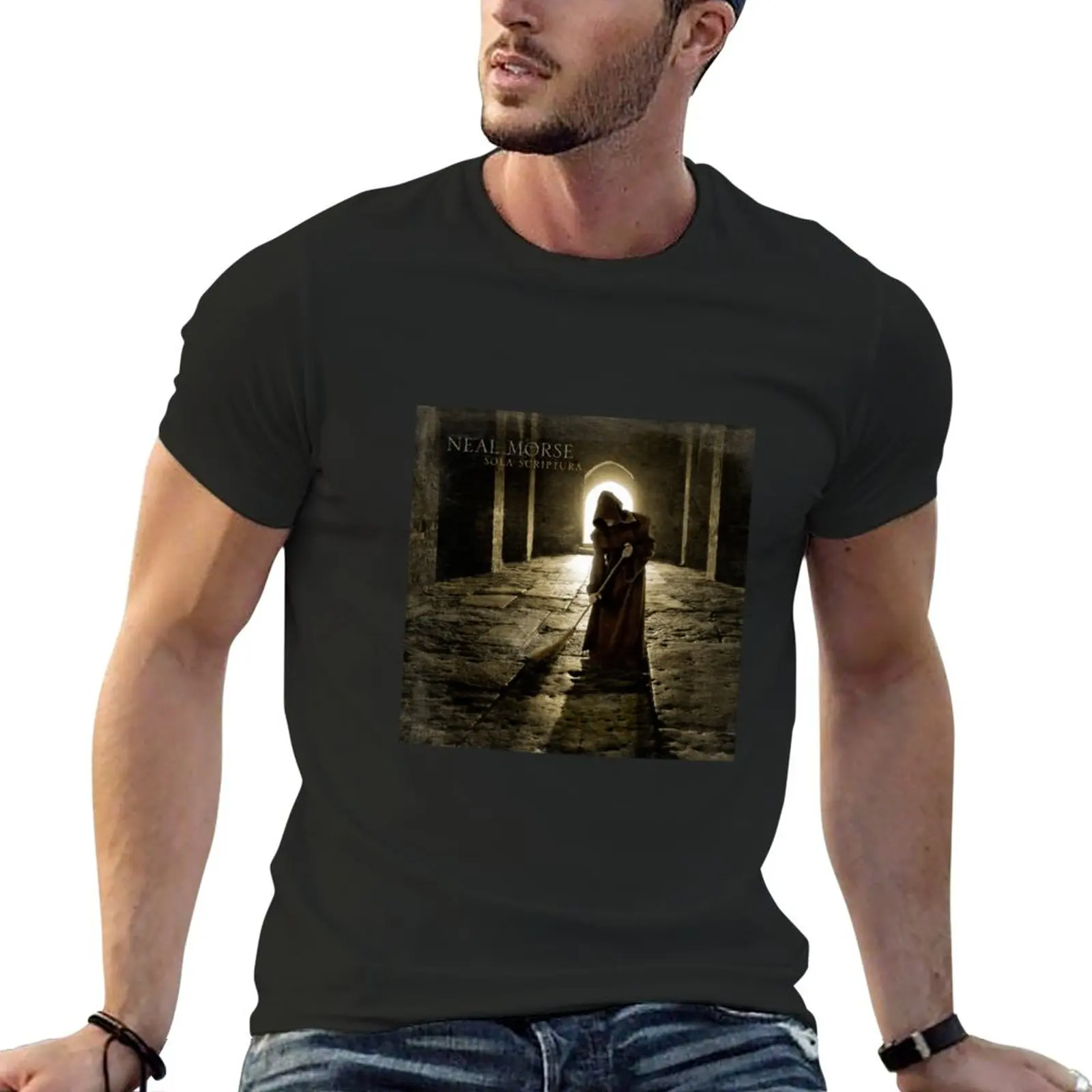 New Neal Morse "Sola Scrittura" Album Cover Art Merch T-Shirt Magliette Nere Abbigliamento Uomo Magliette Alte Da Uomo
