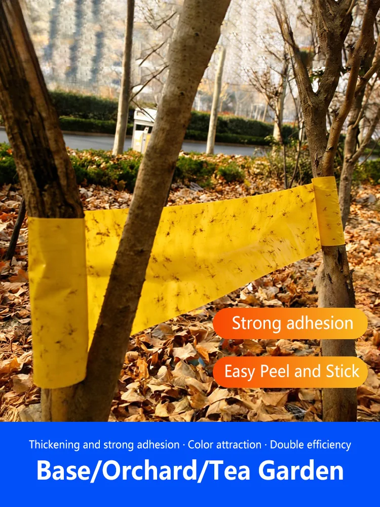 Sticky Insect Tape Orchards Garden Greening Insect Proof Tape Greenhouses Double-sided Yellow Sticky Insect Tape 10cm Wide