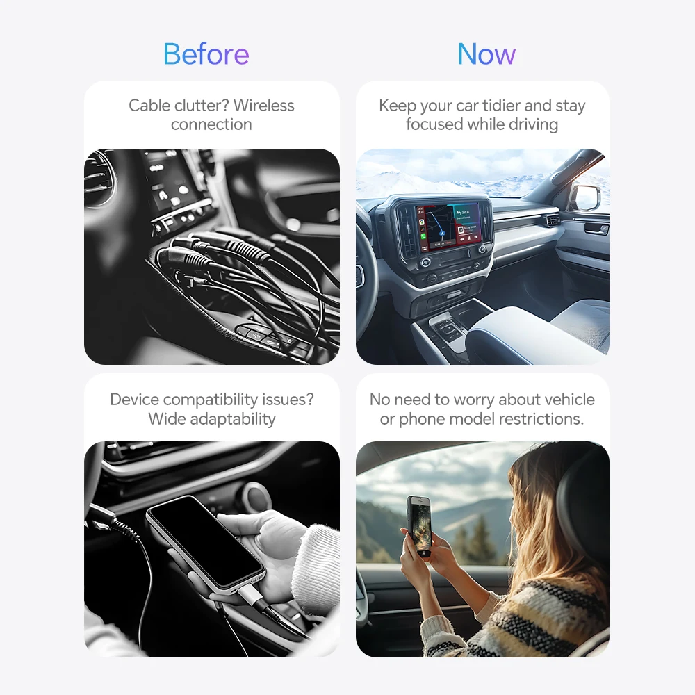 Wireless CarPlay Android Auto Wireless Adapter Plug And Play Smart Mini Box WiFi Fast Connect Universal For Mazda 3 6 wireless carplay adapter wireless carplay wireless adapter smart carplay box smart box