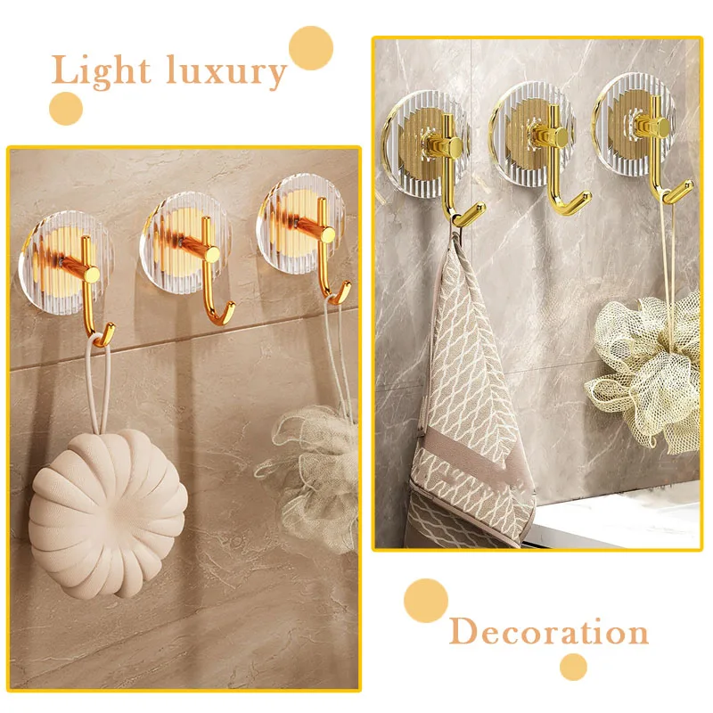 Acrylic Luxury Wall Hook Home Decor Strong Adhesive Bathroom Towel Rack No Punching Hanging Coat Hanger Door Back Key Bag Holder wall holder multi purpose hooks adhesive wall hook self adhesive hooks bag hook wall organizer hook wall mount hooks