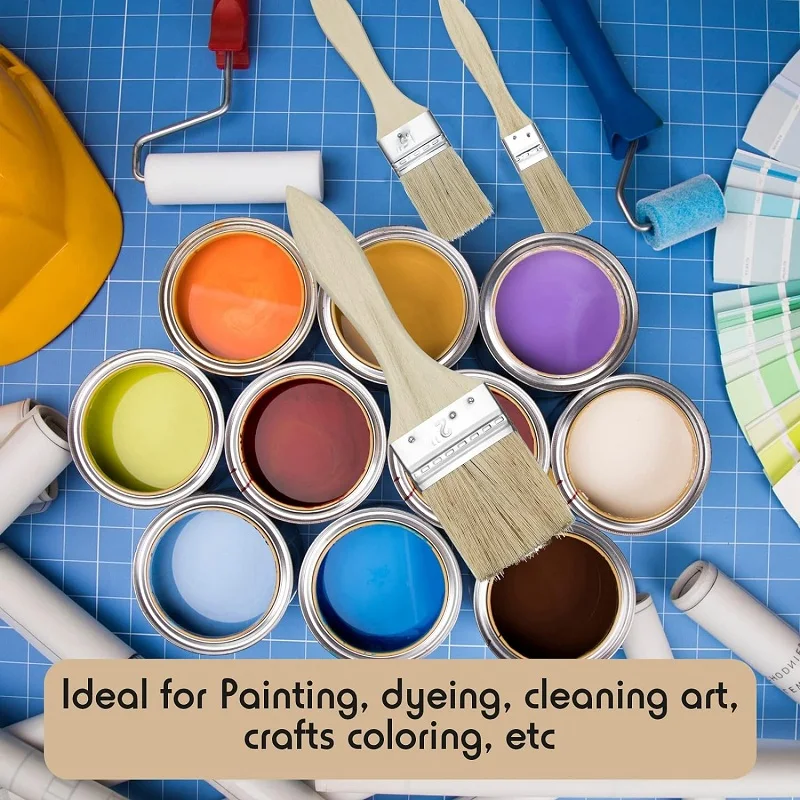 

Chip Paint Brushes, Natural Bristle Painting Brushes, Wood Stain Brush Bulk Chip Brush Wooden Stain Brush Flat Art Brushes Craft