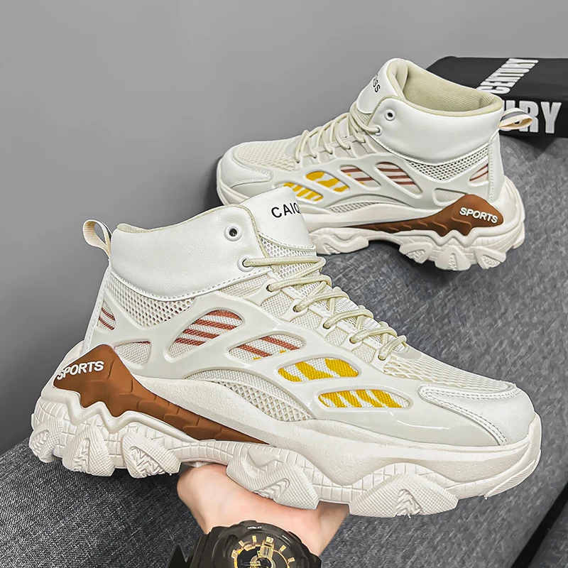 Men's Fashionable Street Style Walking Shoes, Suitable for Men's Outdoor Activities, Comfortable Non-Slip Lace-Up Sneakers, Running Shoes for Men and Women with Large and Small Sizes