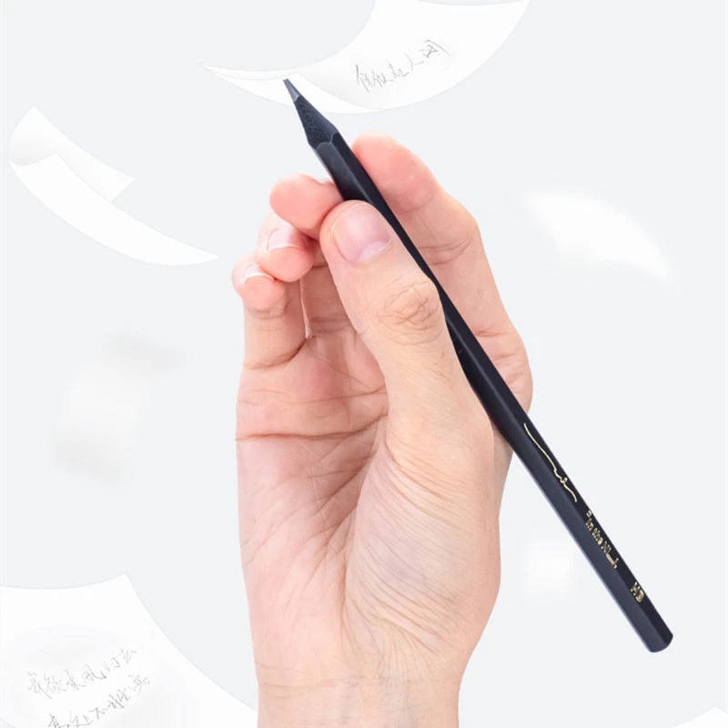 Juego de lápices de grafito de madera negra HB 2B, lápiz de escritura de oficina de plomo negro, paquete de 10 Uds., papelería de regalo - Imagen 3