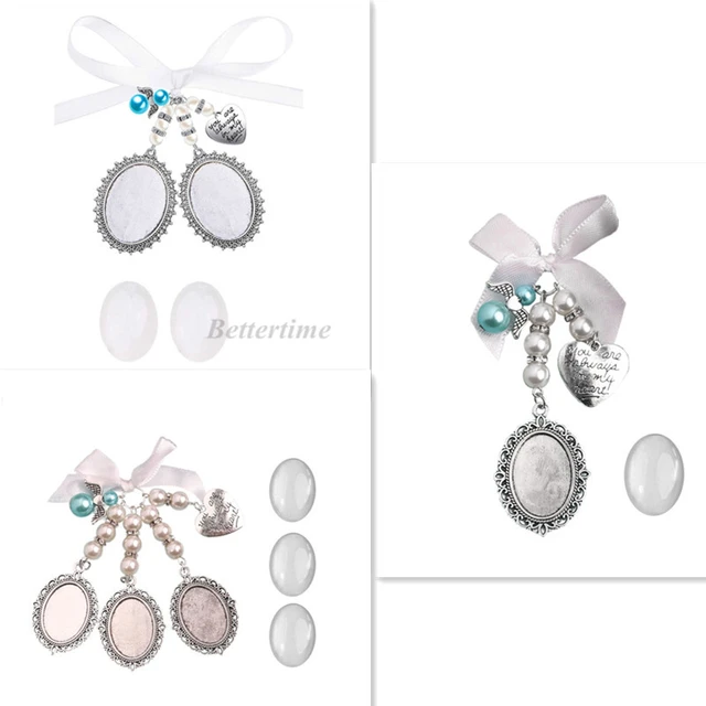 Wedding Bouquet Charm Bouquet Charms for Wedding Memory Bridal Lacy Oval  Bridal Charm Bride Angel Charm Memorial Photo Charm Something Blue for The