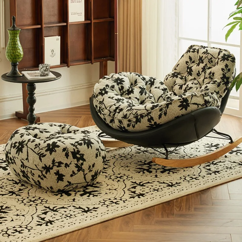 

Terrace Chair Folding Makeup Vanity Luxury House Living Room Rattan Rocking Computer Half Furniture Home Individual Reclining
