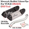 Slip On For VOGE DS525X DS 525X 2023 Motorcycle Exhaust System Escape Moto DB Killer 51MM Muffler Tube Modify Middle Link Pipe