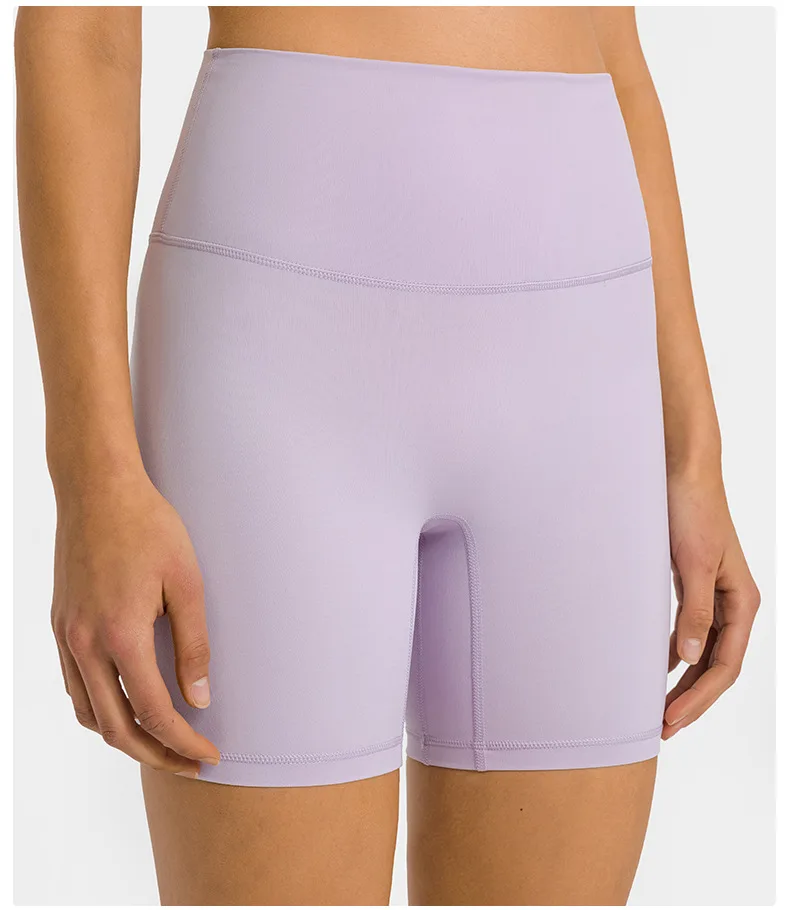 Solid Color Women Sports Shorts Sexy Printing Soft High Waist Fitness Yoga Short Cycling Train Gym Workout Tight Athletic Clothe