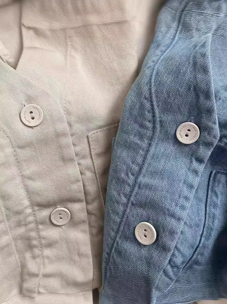 Spring New Baby Sleeveless Denim Vest Jacket Solid Infant Girl Cotton V-neck Vest Toddler Boy Fashion Casual Cardigan Coat