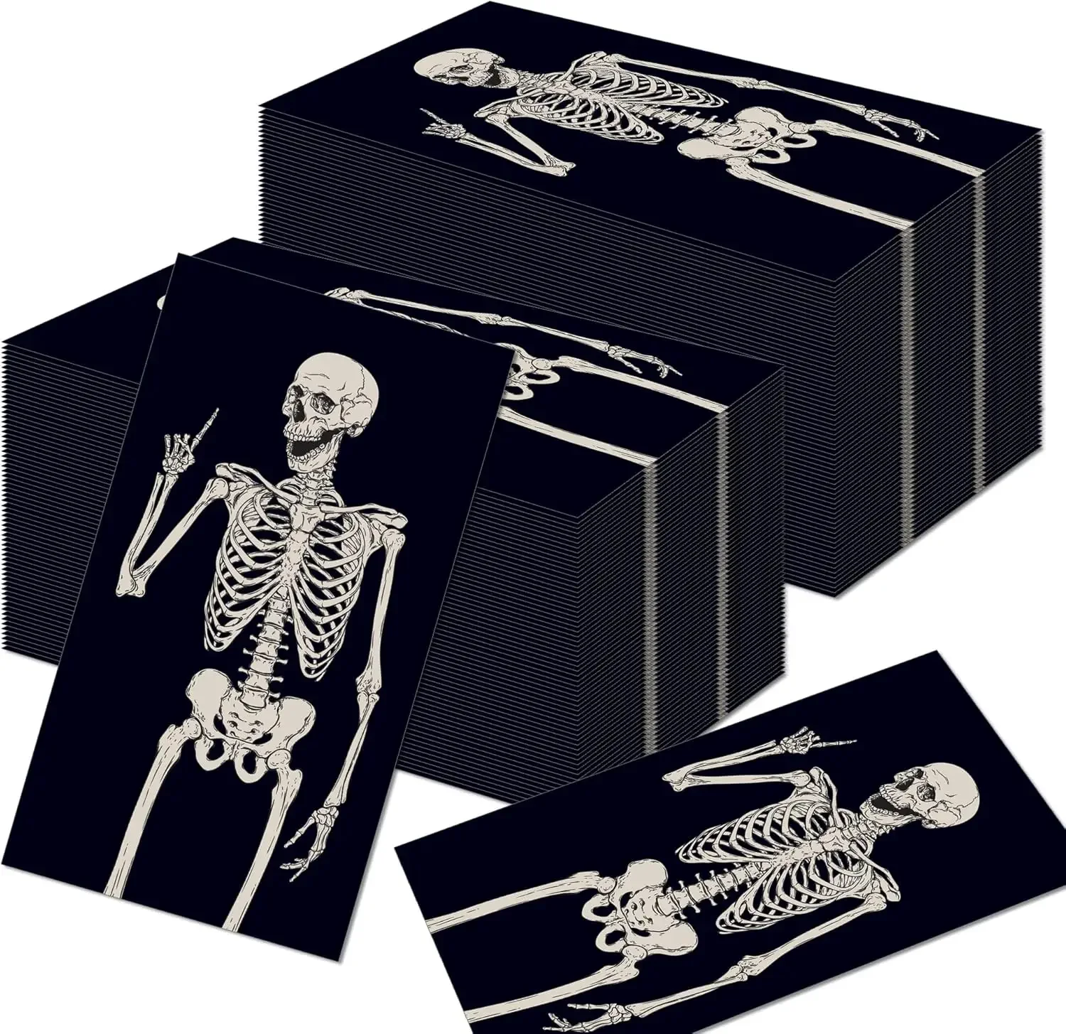 Halloween Skull Paper Napkins 33*40CM 2-Ply Disposable Skeleton Guest Hand Towel Napkin Horror Theme Party Supplies 100PCS