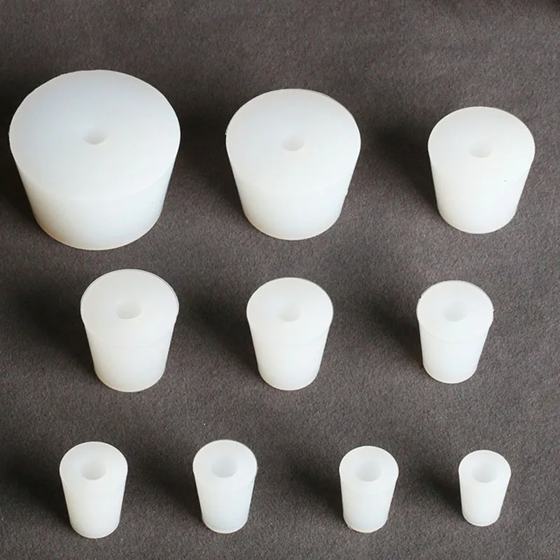 Conical Silicone Plug With Hole Rubber Stopper For Airlock Valve Bottle Stopper Brew Wine Food Grade High Temperature Resistance