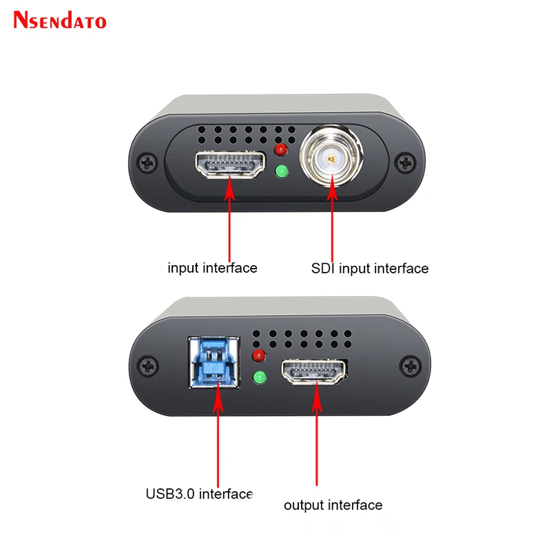 2 Channel SDI HDMI USB3.0 Video Recorder Capture SDI HDMI to USB 3.0 HD Video Recorder Box Dongle Game Live Streaming Broadcast