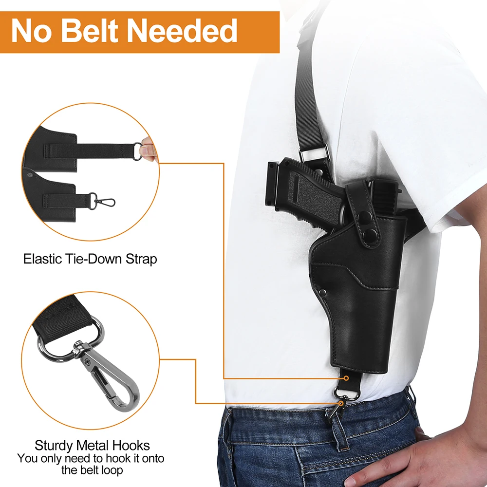 Pistol Holster Tactical Shoulder Underarm Concealed Carry with Double Magazine Pouch for Glock 17/19 Sig Sauer P320
