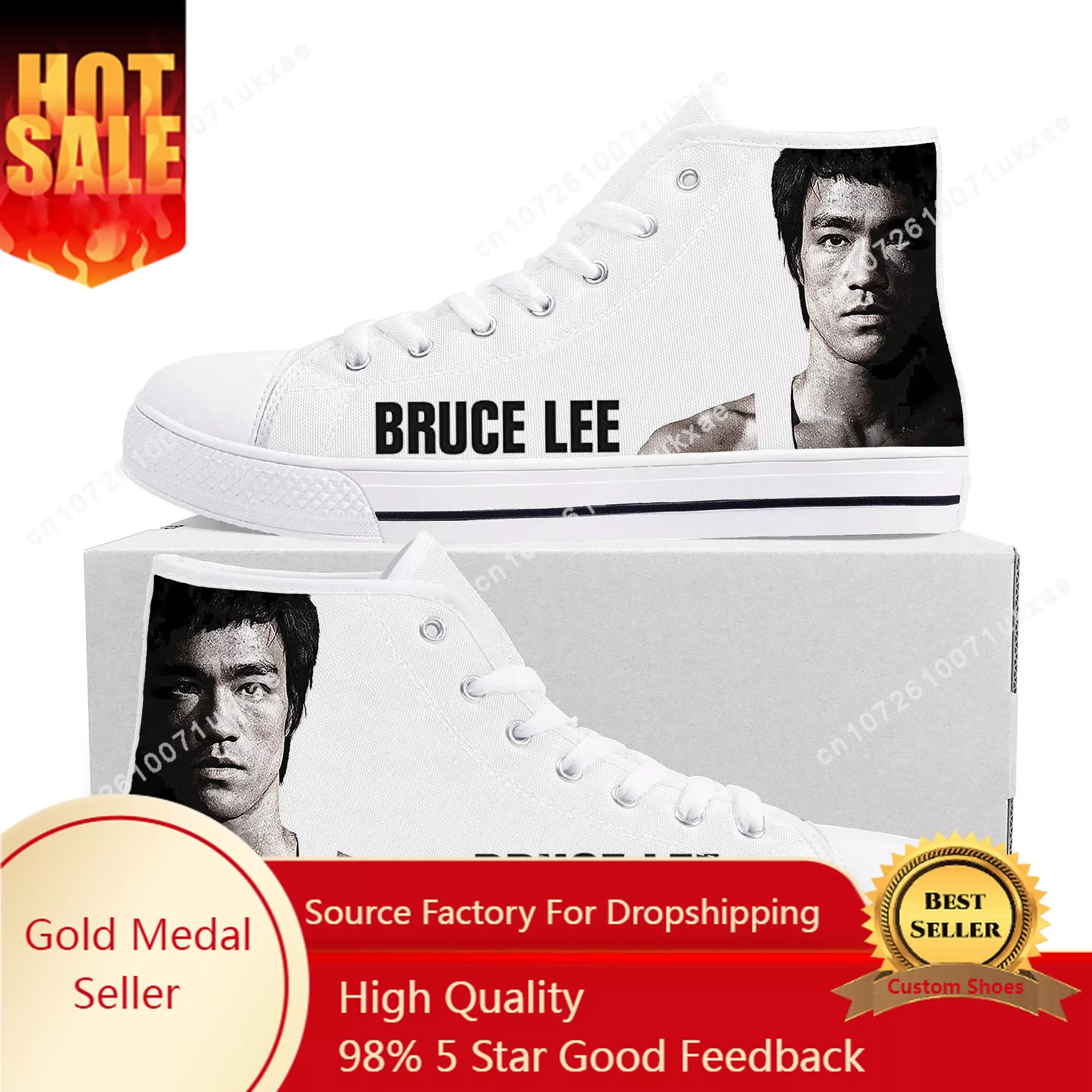 

Kung Fu Legend Bruce Lee Dragon High Top Sneakers Mens Womens Teenager Canvas Sneaker Casual Custom Made Shoes Customize Shoe