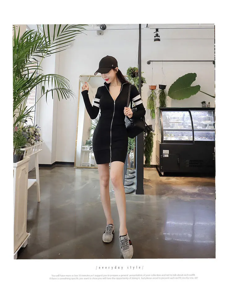 Korean Knitted Long Sleeve Dress Image 5