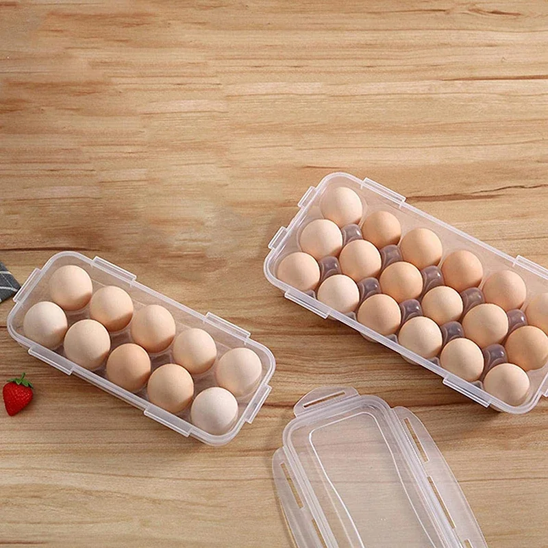 10/18/34 Grid Egg Tray egg storage container clear Egg Storage Box With Lid for refrigerator kitchen preservation organizer box