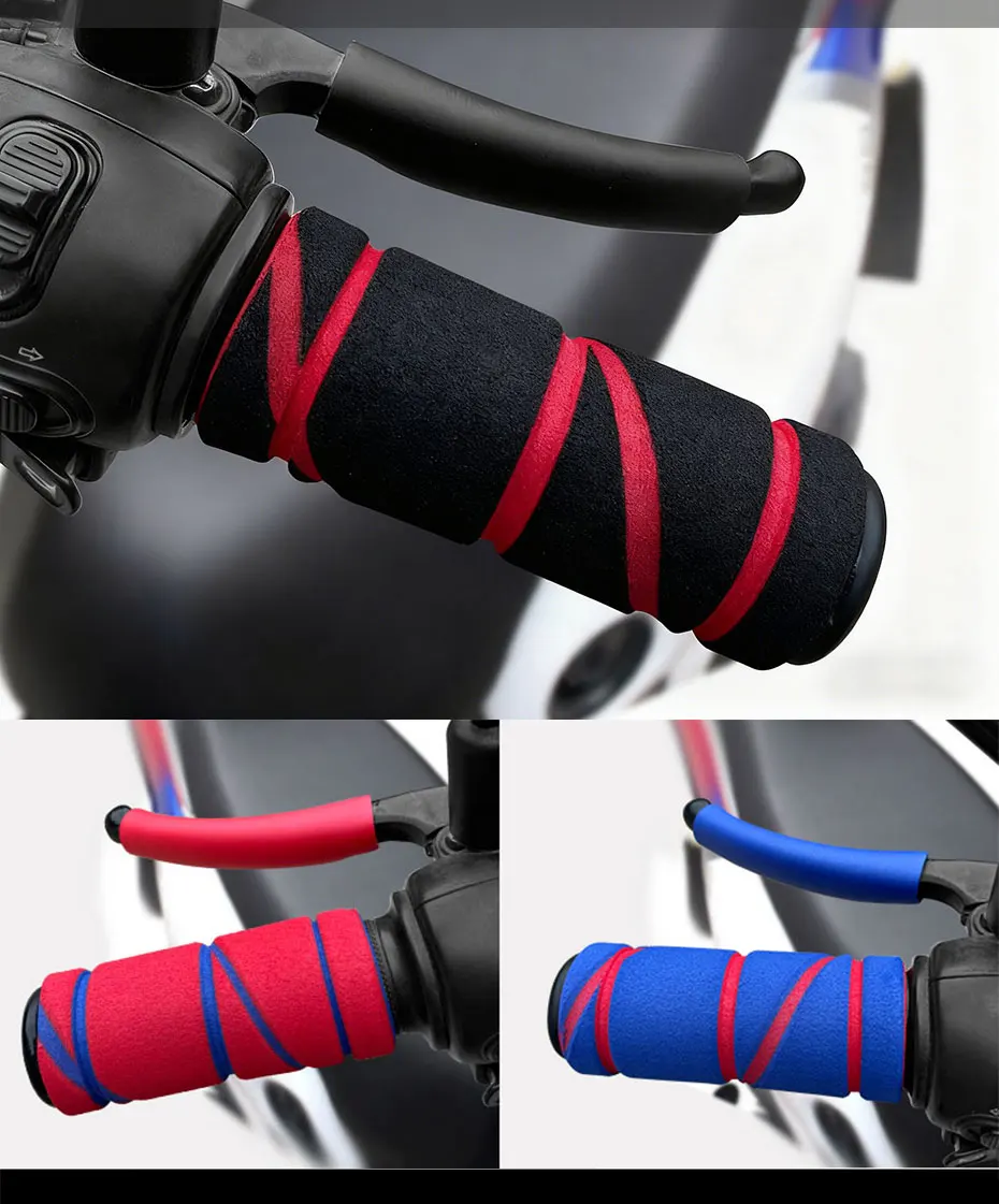 BLALION 4 Teile/satz Motorrad Lenker Griff Universal Griff Bar Abdeckung Bremse Kupplung Hebel Weichen Schwamm Schaum Griffe Abdeckung Moto Grip – Detail 4