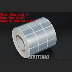 5000 PCS/Roll Waterproof Transport label Sticker 32x19mm Blank Silver PET label maker For Self-adhesive Outdoor electronic label