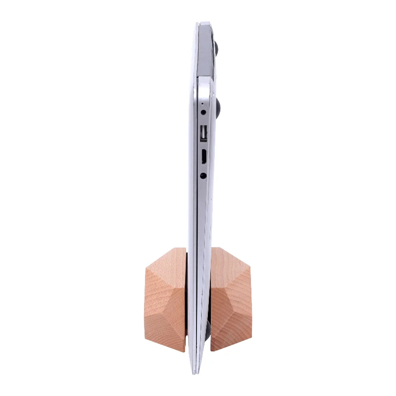 노트북 스탠드 Macbook Ipad 용 단단한 나무 수직 방열 스탠드 견고하고 확장 가능한 데스크탑 주최자 우아한 선물