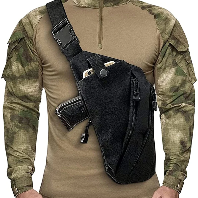 Men's Hidden Tactical Single Room Pistol Cover Antitheft Bag Chest Bag