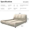 Luxury  Upholstered Platform Bed with Oversized Padded Backrest, Soft Frame Cloud Bed,Pinewooden Slats and Metal Leg 5