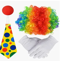 Adult Colorful Polka Dot Clown Makeup Props Masquerade Ball Halloween Clown Performance Costume Clown Set Stage Props
