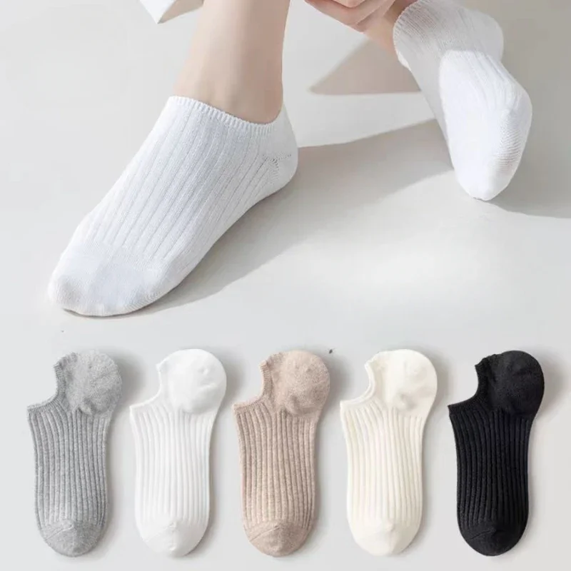 1 Pairs Short Socks Women Summer Solid Color Black and White Simple Casual Low Cut Breathable Socks Women Stockings Носки
