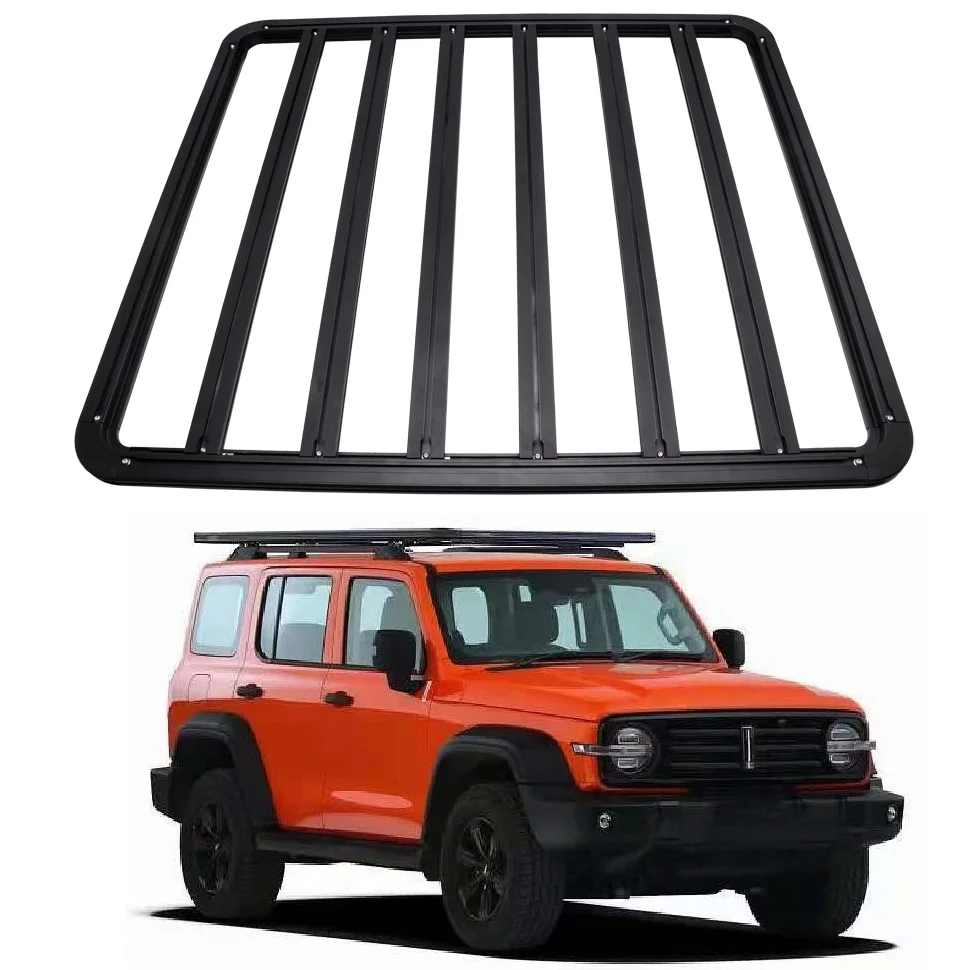 63'' Car Roof Luggage Rack Silver & Black Side Bars Rails Decoration Accessories