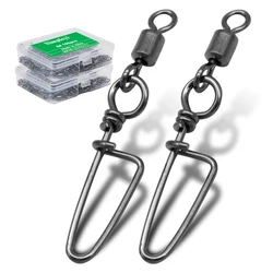 Fishing Connector Swivels with Hooked Snap - Bulk Box of 50-100 Pieces - Size 10 (100pcs 1box)